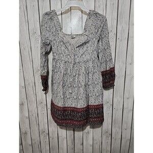 Arizona Jean Co Womens Mini Dress M Peasant Bohemian Boho Cottage Smocked New